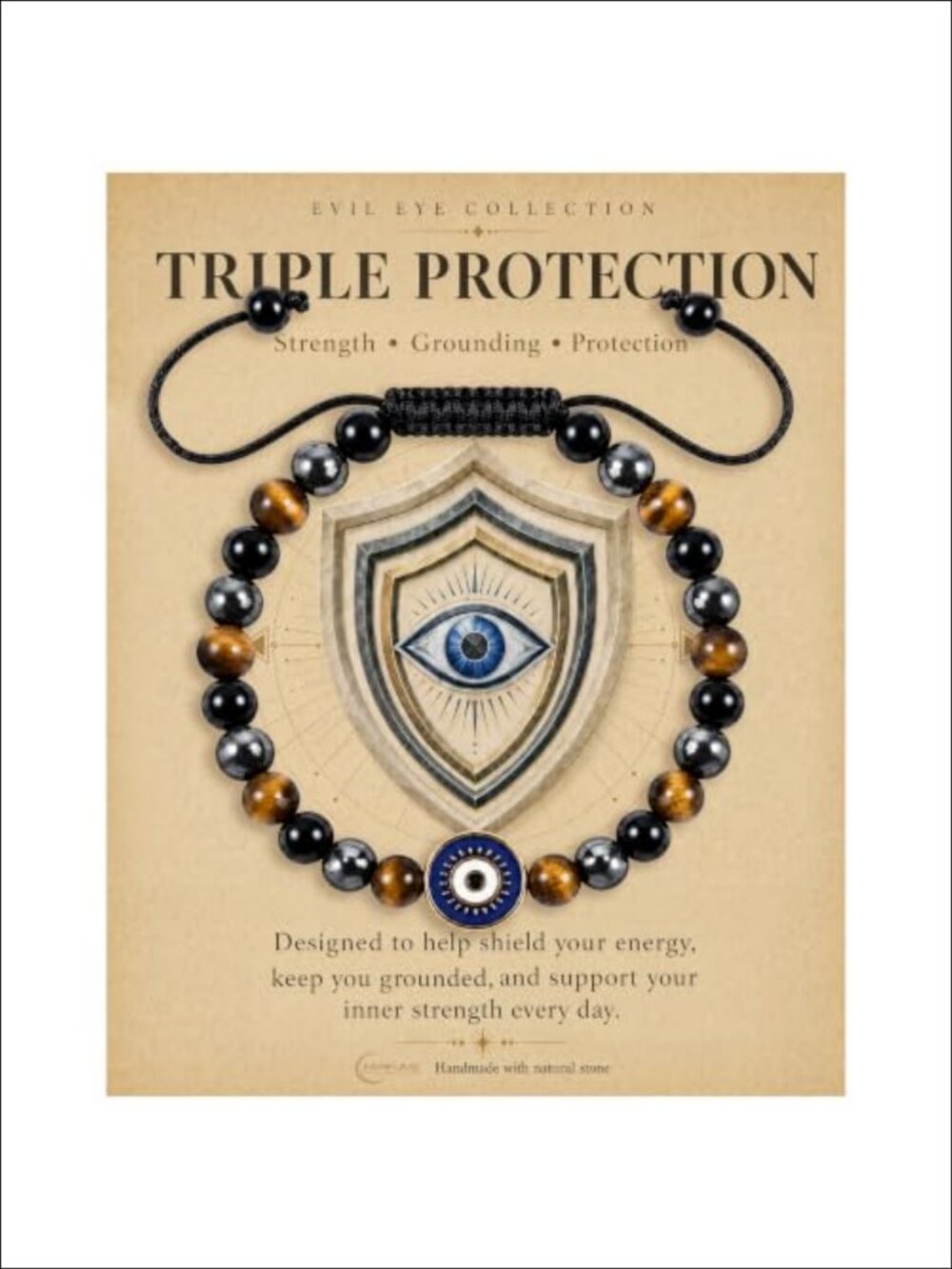 Evil Eye Bracelet Crystal Beaded Protection Healing Bracelet Adjustable